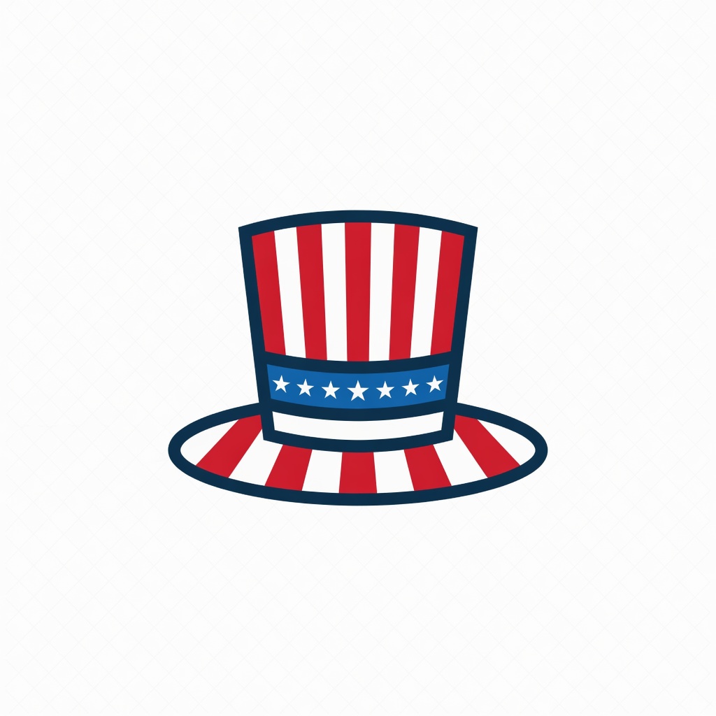 Patriotic tax planning illustration with Uncle Sam hat and charts